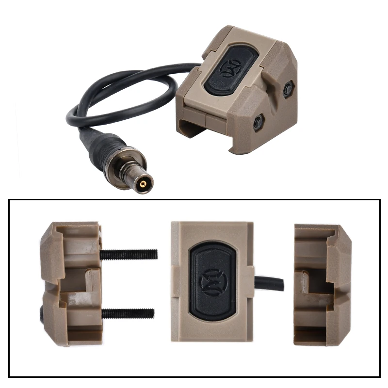 Interruptor de presión Modbutton táctico Airsoft compatible con linterna Surefir M300 M600 riel de 20mm MLOK KEYMOD PEQ DBAL NGAL 2,5 enchufe láser - imagen 5
