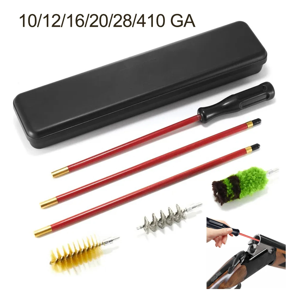 Kit de limpieza de pistola táctica, herramienta de limpieza de escopeta, Kit de cepillo de limpieza de barril de pistola para escopeta de calibre GA 10/12/16/20/28/410, 6 uds.
