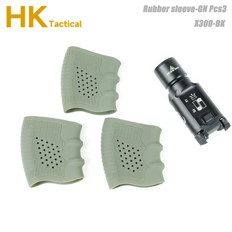 Linterna LED táctica X300 X300U, accesorios para pistola, mango de funda de goma táctica, juego de cubierta protectora antideslizante para G17 18 19 - imagen 3