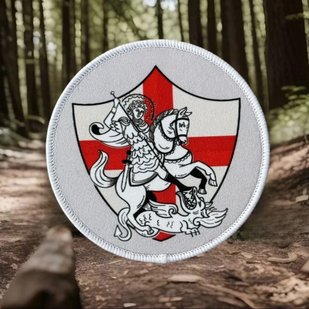 "Suj. George y el dragón", pegatina estampada para mochila con gancho y bucle para ropa, insignias de moral táctica, parches, brazalete militar - imagen 3