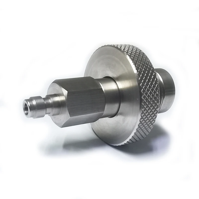 Adaptador de válvula de repuesto de estación de llenado HPA G5/8 Din con enchufe macho de desconexión rápida de 8 mm de acero inoxidable - imagen 2