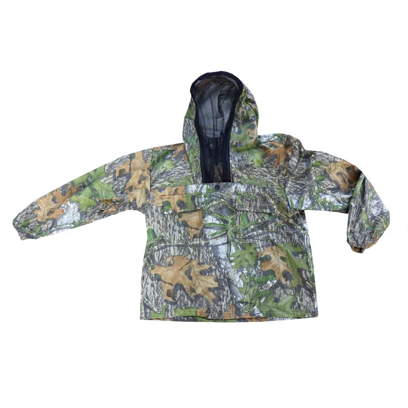 Primavera otoño hojas verdes camuflaje biónico antimosquitos pesca caza ropa observación de aves Hit tortuga chaqueta con capucha pantalones - imagen 4