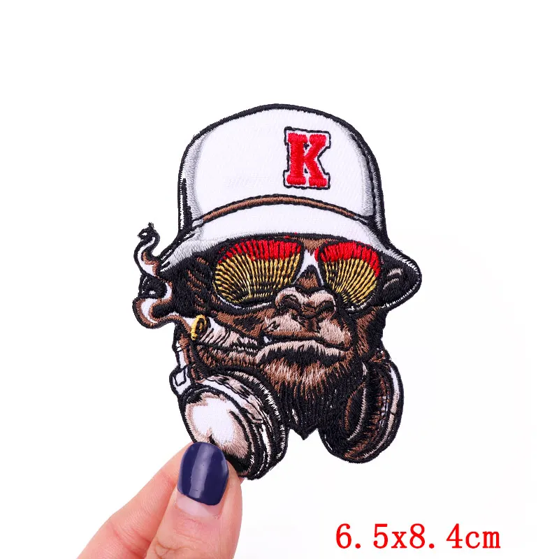 Parche de aire para gimnasio, parche bordado deportivo de animales/rocas musculares, parches termoadhesivos para planchar para ropa, bricolaje - imagen 5