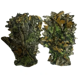Guantes de camuflaje de hoja 3D para escalar, ciclismo, hojas de arce, guantes finos de caza de camuflaje biónico