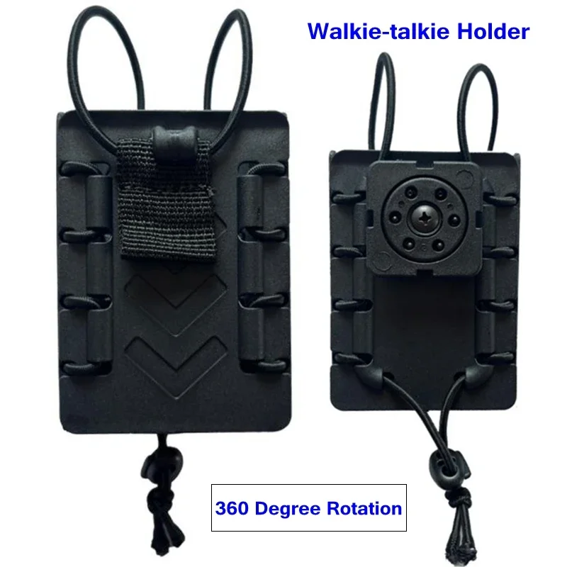 Funda táctica para walkie-talkie, funda para Radio con rotación de 360 grados, funda para chaleco Molle, bolsa Universal para Walkie Talkie de caza - imagen 3