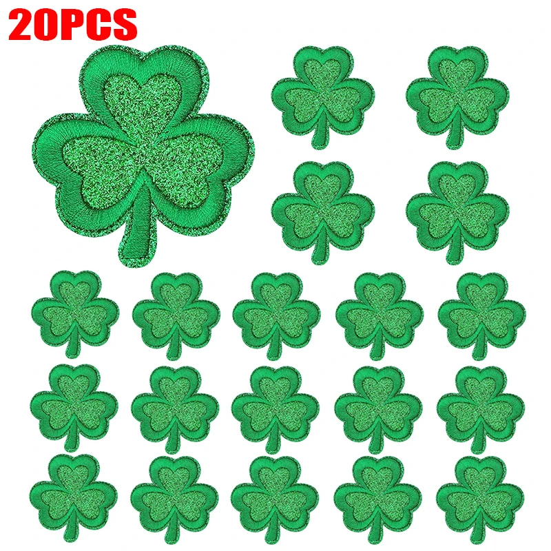 Parche termoadhesivo bordado trébol verde San Patricio para uniformes - imagen 5