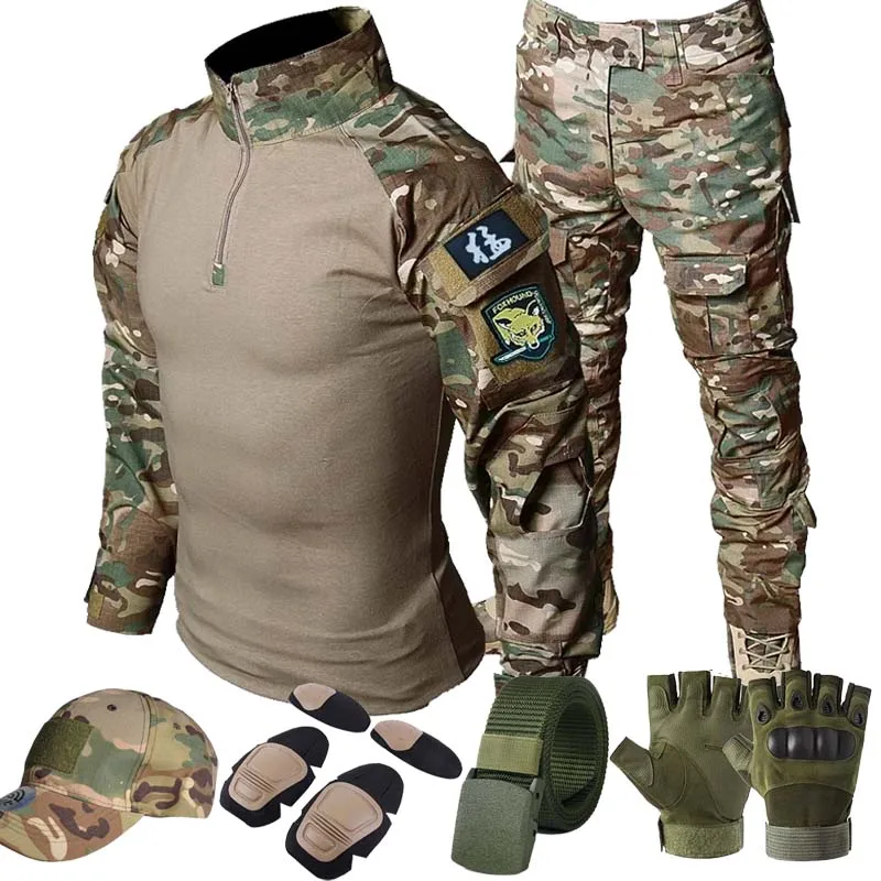 Uniforme táctico MC, traje de Airsoft, conjuntos de entrenamiento, ropa de caza de camuflaje con múltiples bolsillos, camisas de combate CP, pantalones Cargo, conjuntos de Paintball - imagen 2