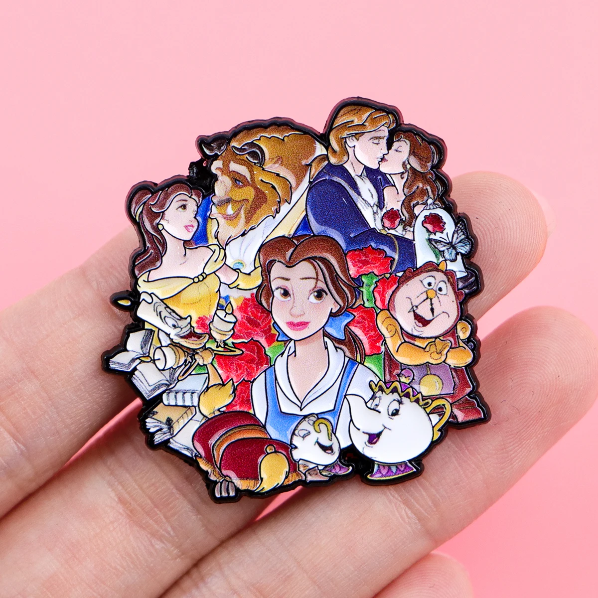 2 unids/set de alfileres esmaltados de princesa, conjunto de broche de dibujos animados de Anime, Pin de solapa de Metal, insignia, accesorios para mochila, regalos para seguidores de joyería - imagen 2