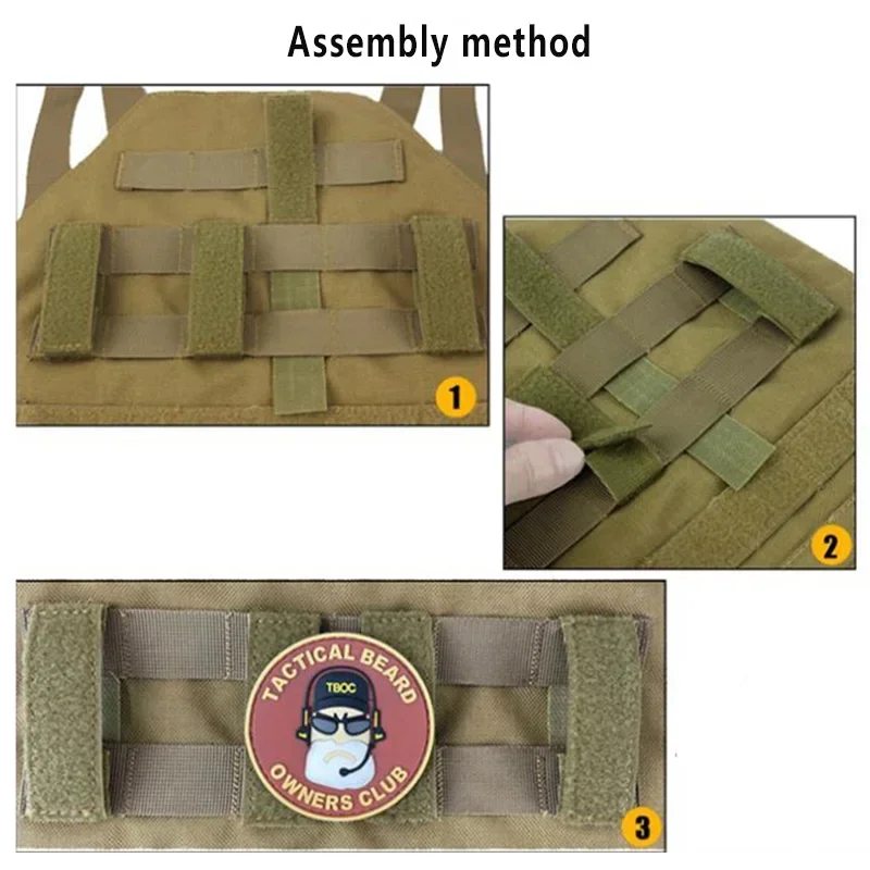 Adaptador de tira Molle para chaleco, mochila, Panel de conexión, convertidor de gancho y bucle, tiras de cinta, parches de identificación, soporte de exhibición, 4 Uds. - imagen 4