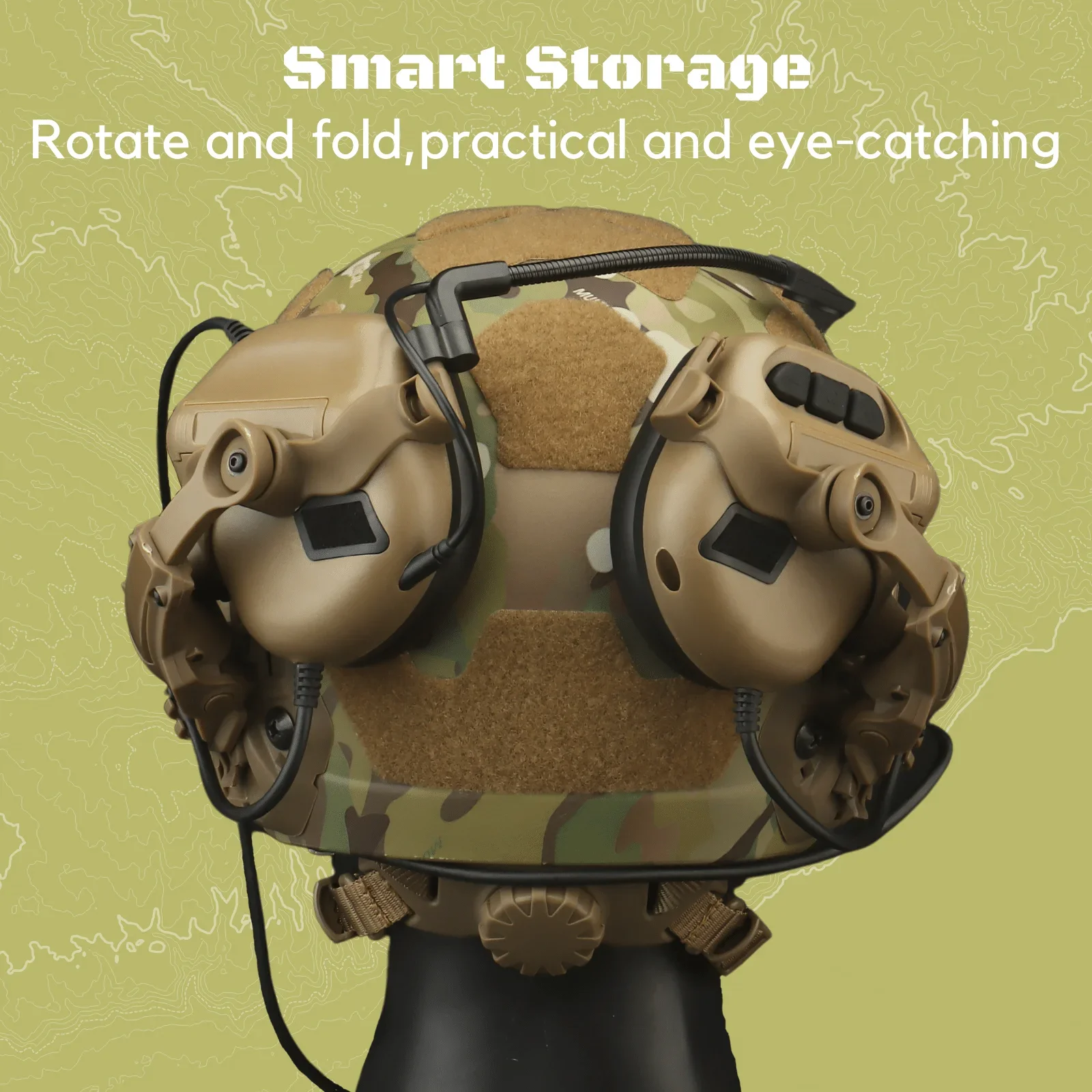 Soporte de riel para auriculares de ángulo libre para auriculares Earmor en el equipo Wendy m-lok, Ops-Core Fast ACH casco Arc Rail Airsoft M32 M31 - imagen 5