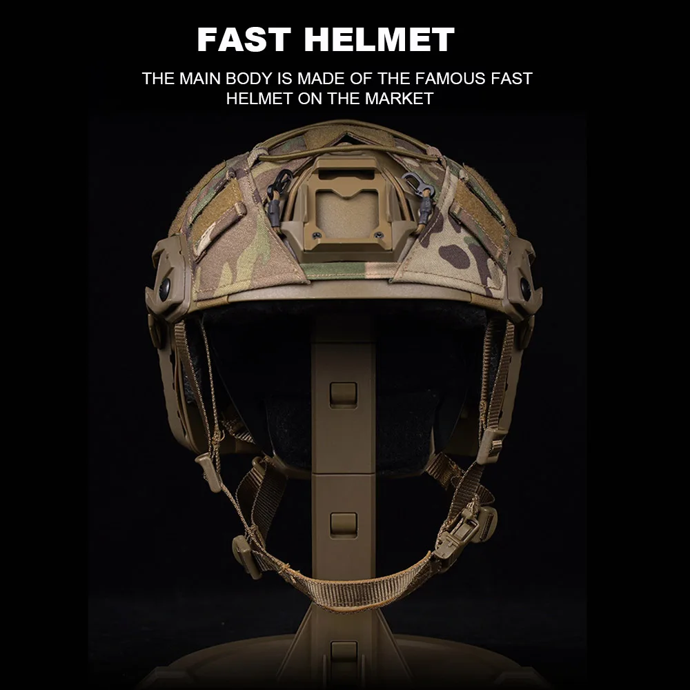 Máscara táctica Airsoft para Paintball, máscara de media cara totalmente protegida, casco rápido Militar, gafas, malla de acero, regalos de Halloween, 3 en 1 - imagen 3