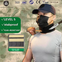Protector de cuello antipuñaladas SGS LV5, Collar Cervical profesional resistente a cortes y perforaciones para trabajo de seguridad de autodefensa al aire libre