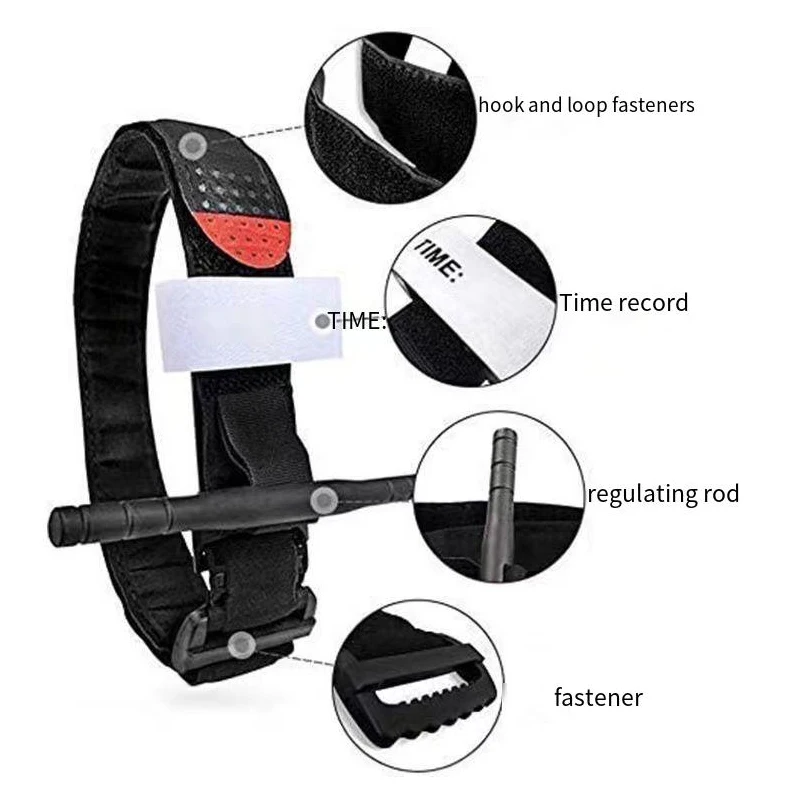 Torniquete de emergencia portátil para exteriores, equipo de primeros auxilios de liberación rápida y lenta, 65/95CM, 1/12 unidades - imagen 3