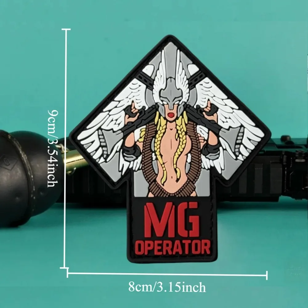 Parche táctico Angel Operator Girl Morale, parches de gancho y bucle de PVC para ropa, brazalete militar táctico, pegatina para mochila - imagen 3