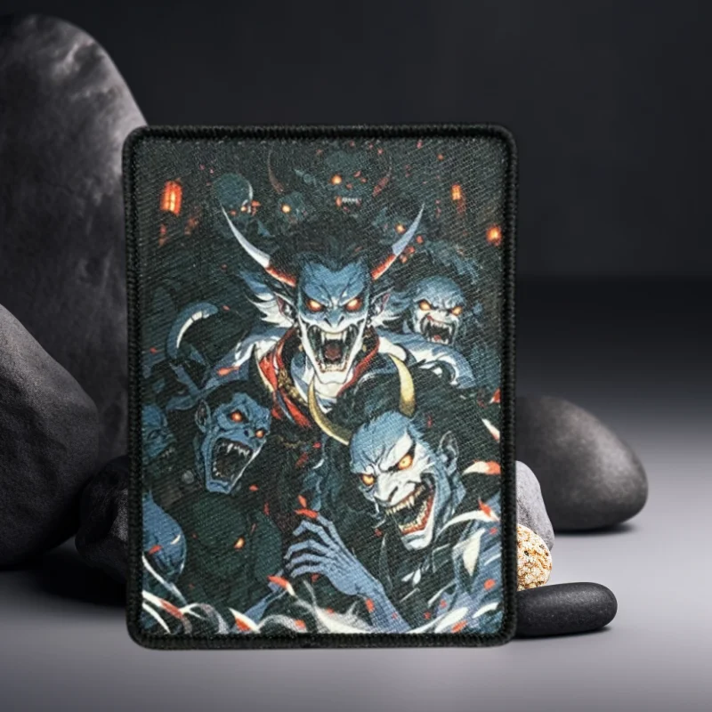 Parche con estampado de cien fantasmas para caminar por la noche, insignia de moral táctica militar con gancho y bucle, pegatinas para mochila, sombreros, parches para ropa - imagen 5