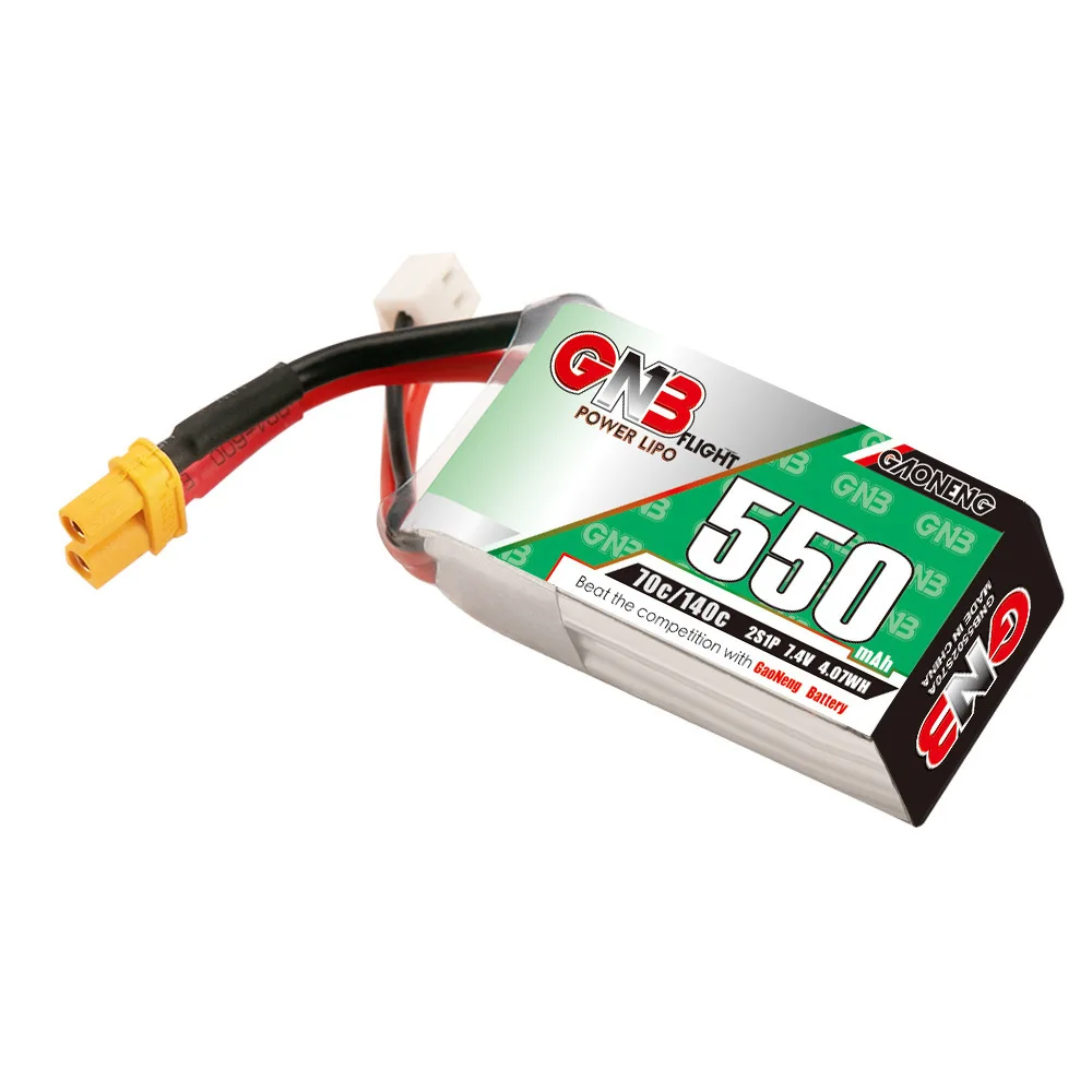 Batería Lipo para Dron de carreras Torrent 7,4 FPV, piezas de cuadricóptero RC, 1-10 piezas, GNB 2S, 550 V, 110 mAh, 70C/140C, 7,4 V - imagen 3