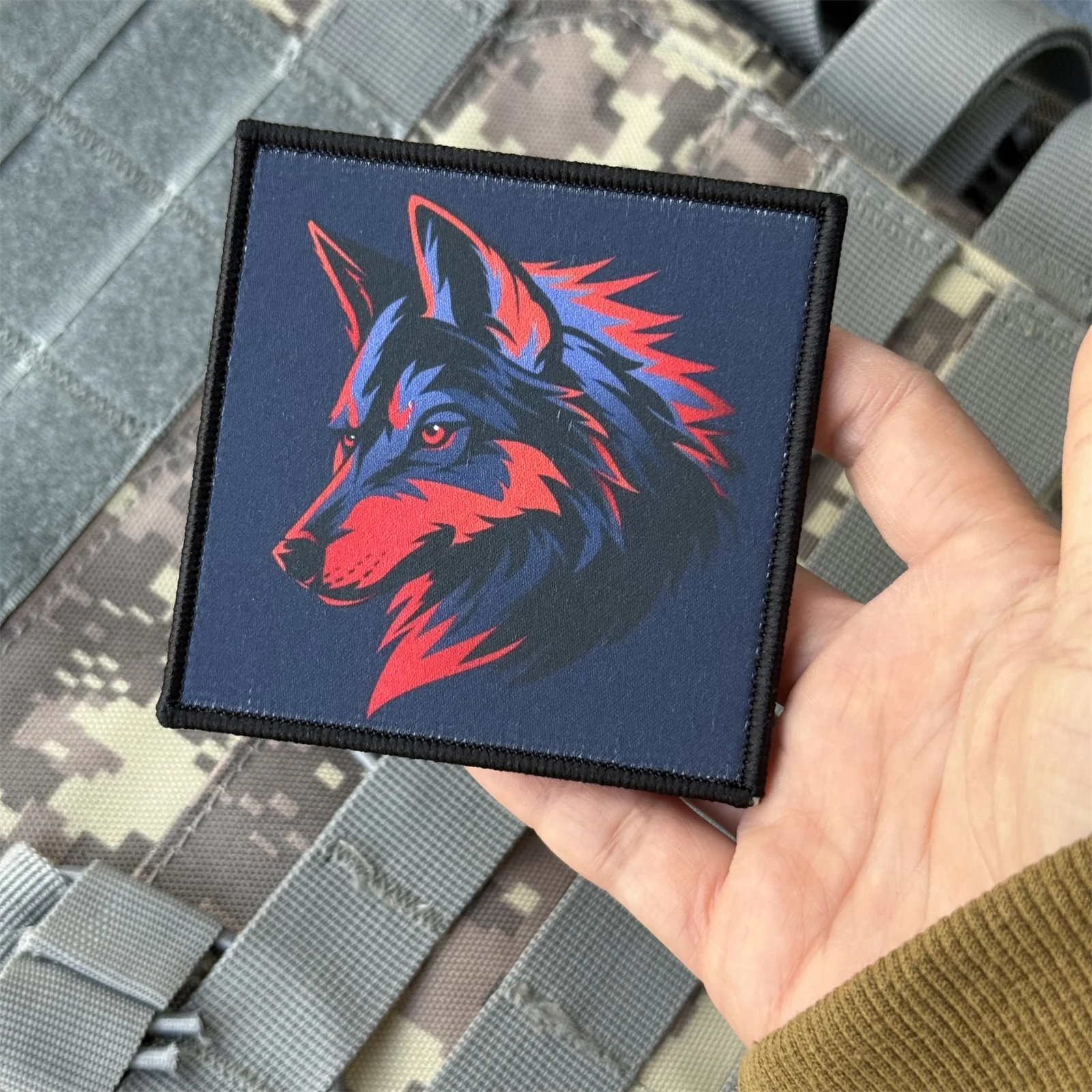 Parche de lobo táctico, insignia de moral impresa, apliques, parches militares de gancho y bucle para ropa, pegatinas para mochila al aire libre - imagen 4