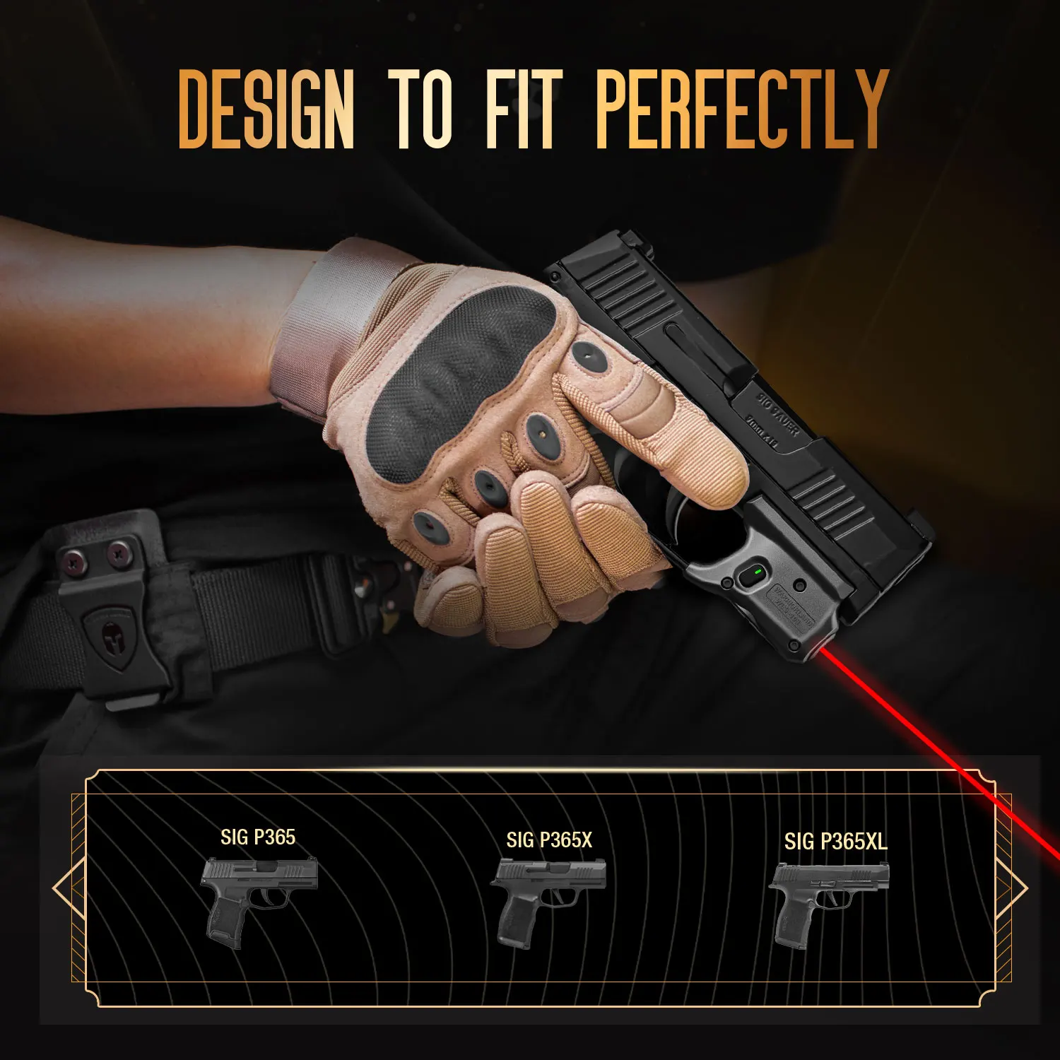 Solo apto para Sig Sauer P365/P365X/P365XL, luz láser roja para pistola, no proporciona batería y combo de funda Kydex, mano derecha - imagen 5