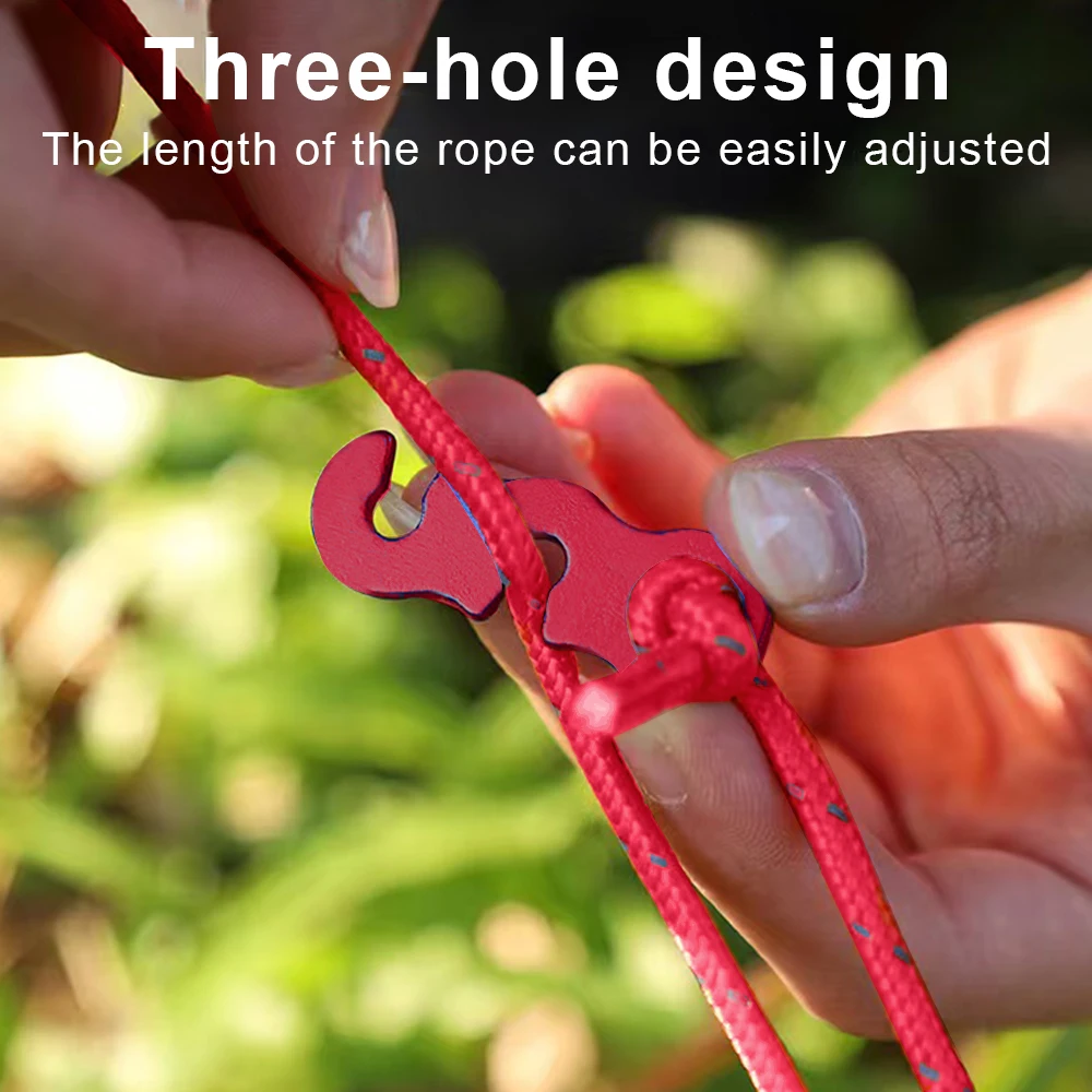 Cuerdas para tienda de campaña al aire libre, cuerda reflectante para dosel, cuerdas reforzadas a prueba de viento con hebillas, ajustador, cuerda Guyline para tienda de campaña - imagen 3