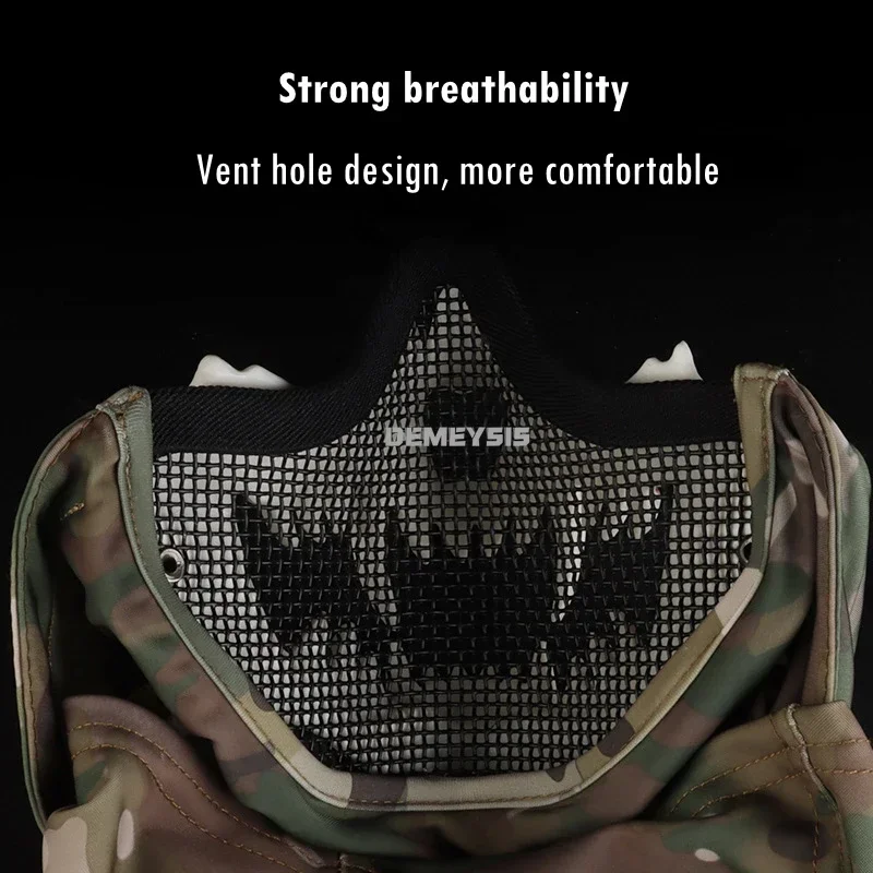Capucha táctica, pasamontañas, máscara facial completa, camuflaje para exteriores, ciclismo, entrenamiento de caza, media cara, a prueba de viento, Airsoft - imagen 3