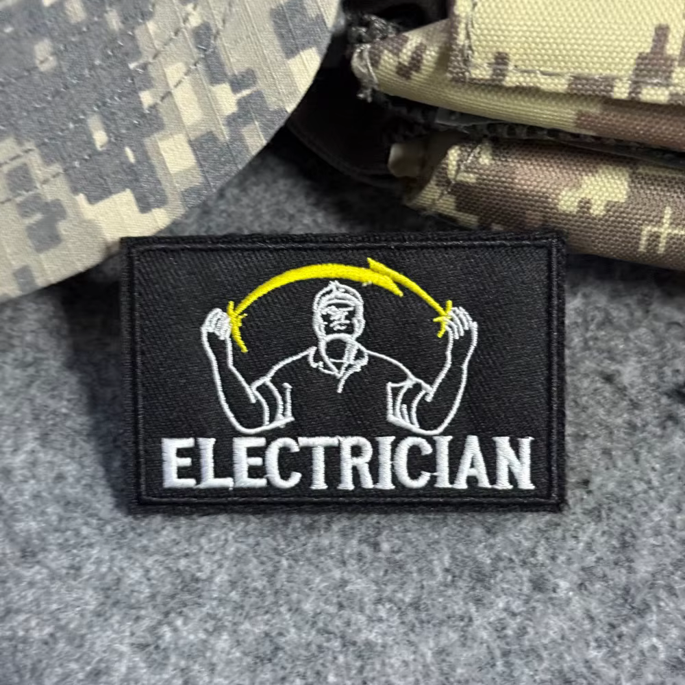 Parche táctico electricista con velcro para uniforme militar - imagen 4