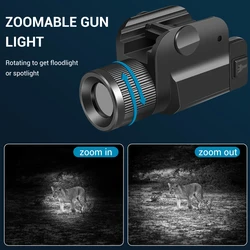 Luz táctica LED recargable con zoom – 1000 lúmenes