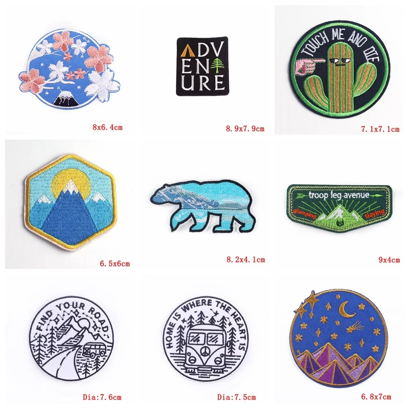 10PCS Mountain Adventure Camping Embroidery Patch Iron On Embroidered Patches For Backpack DIY Shoe Tent Cup Patch Stickers - imagen 4