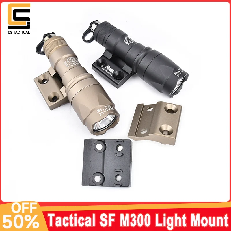 SF M300, juego de Base de logotipo defensivo táctico, linterna de 400 lúmenes, potente salida, luz de cazador para Mlok Keymod