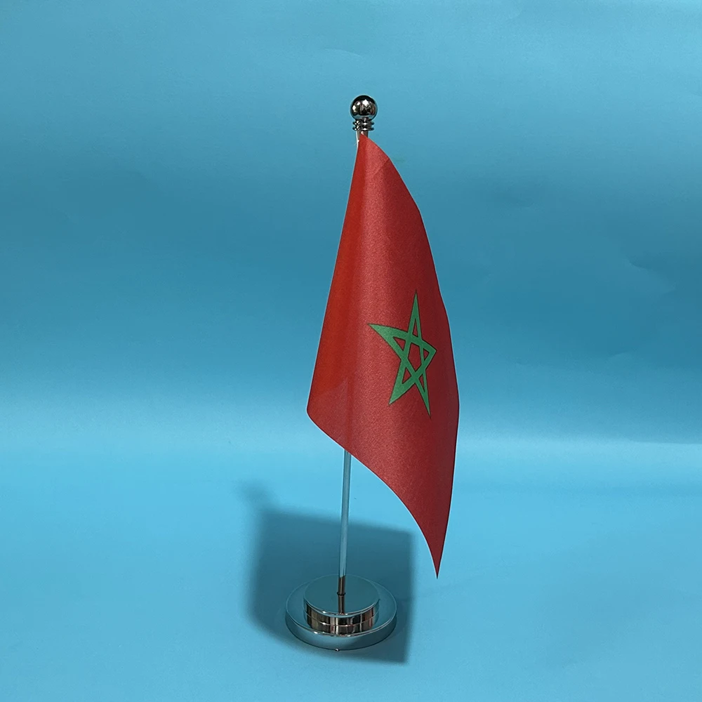 BANDERA DE SKY, bandera de escritorio de oficina, bandera de Marruecos, 14x21cm, poliéster, bandera nacional marroquí, adornos de escritorio, banderas - imagen 4