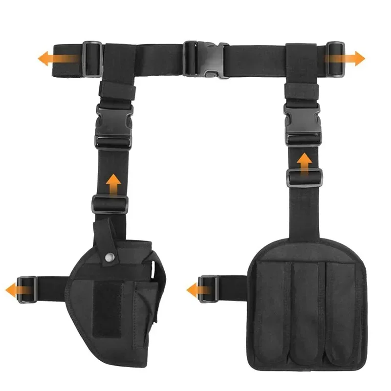 Funda para pierna de mano derecha de combate, cinturón táctico para transporte de pistola de caza, funda de nailon, bolsa para revistas, bolsa para pistolas 3 en 1, arnés para piernas - imagen 4