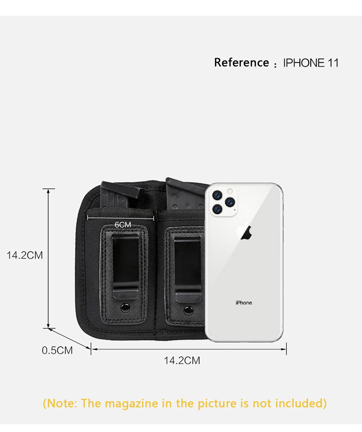 Nueva funda Invisible para revistas, accesorios tácticos militares para caza al aire libre, revista de pistola, bolsa doble de extracción rápida - imagen 2