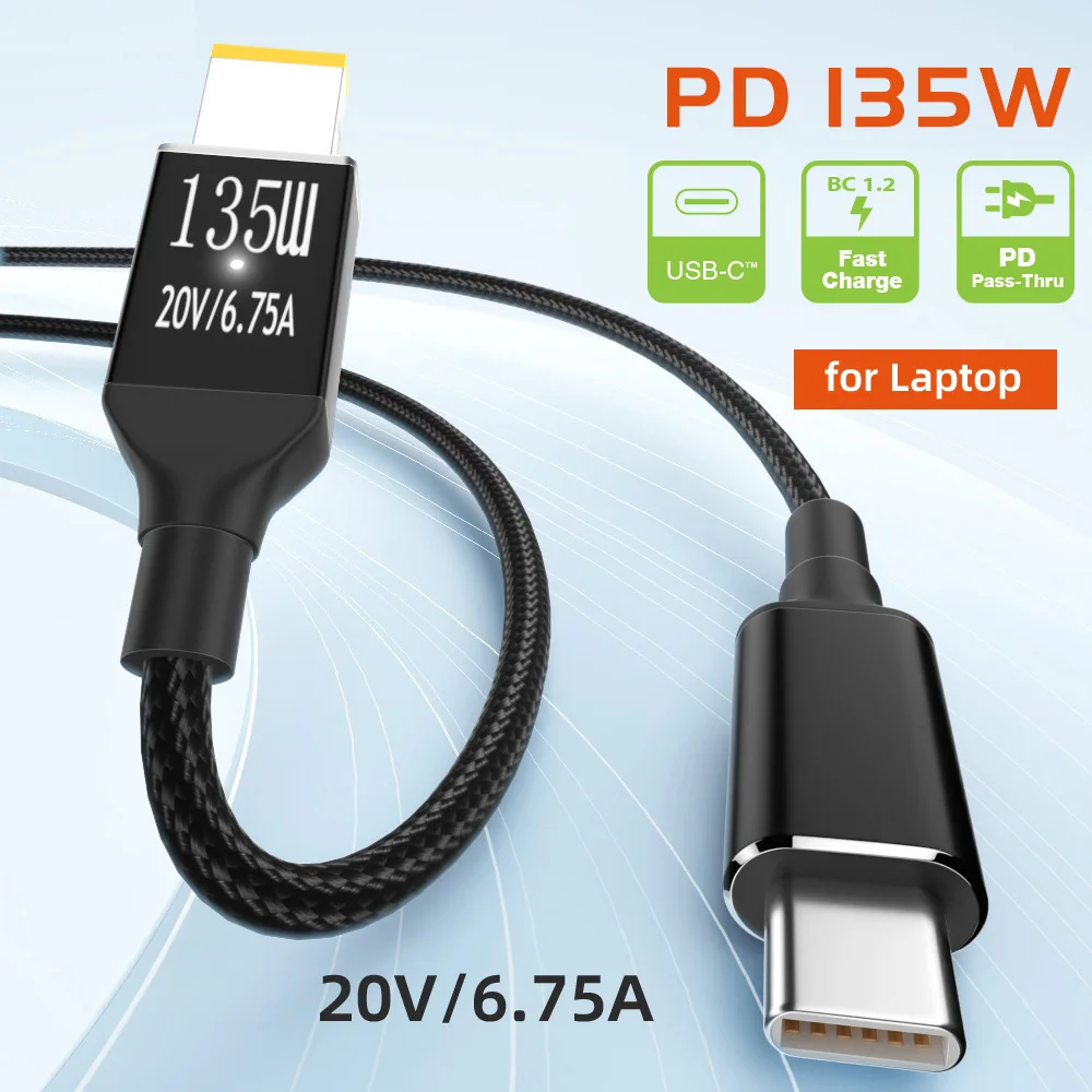 USB-C tipo C para ordenador portátil, 135W, CC, PD, carga para Thinkpad X1, DC20V, 6.25A - imagen 2