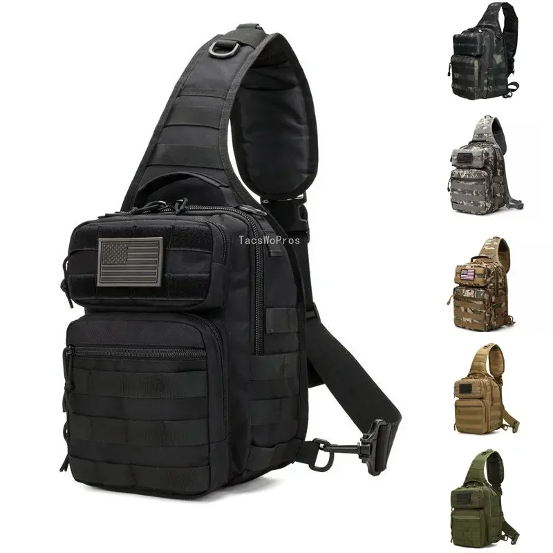 Bolsas de pecho al aire libre de gran capacidad para senderismo Camping bolso de hombro tipo bandolera Molle entrenamiento táctico camuflaje Sling paquetes de pecho