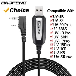 Baofeng-Cable de programación USB con CD de controlador para walkie-talkie, Original, para UV-5R, BF-888S, 5RH, 82, UV, 17, 21 PRO, Quansheng, UV-K5