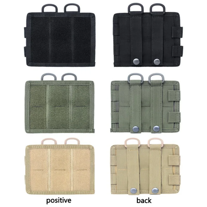 Bolsa táctica EDC Molle para walkie-talkie, Panel de parche, bolsa para revistas, paquete de cintura, gancho de bucle, soporte para herramientas de utilidad de caza - imagen 4