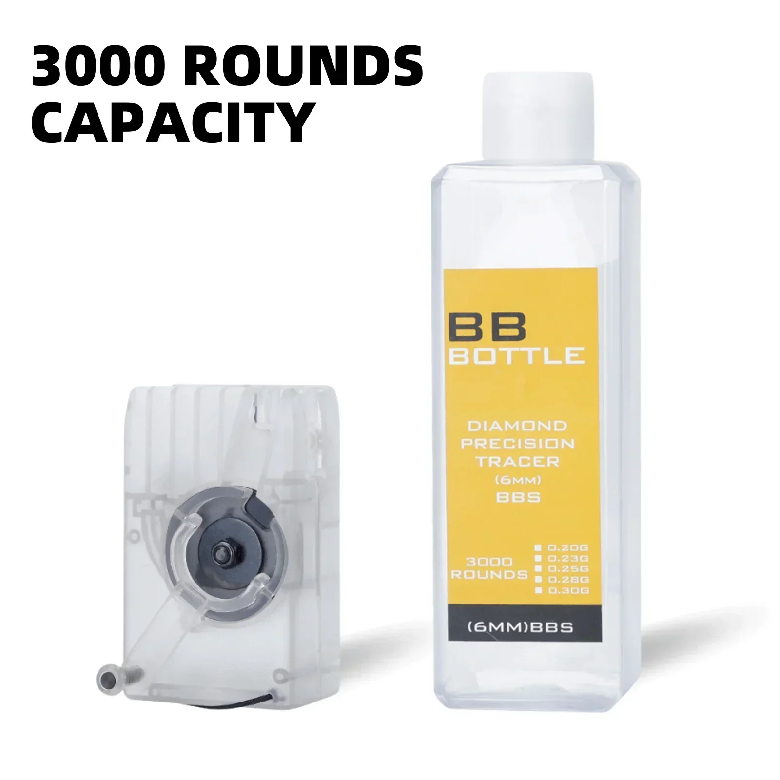 Cargador rápido Airsoft M4 BB, botella de almacenamiento con manivela manual de 3000 rondas, cargador rápido, convertidor BB de gran capacidad, accesorios de Paintball - imagen 4