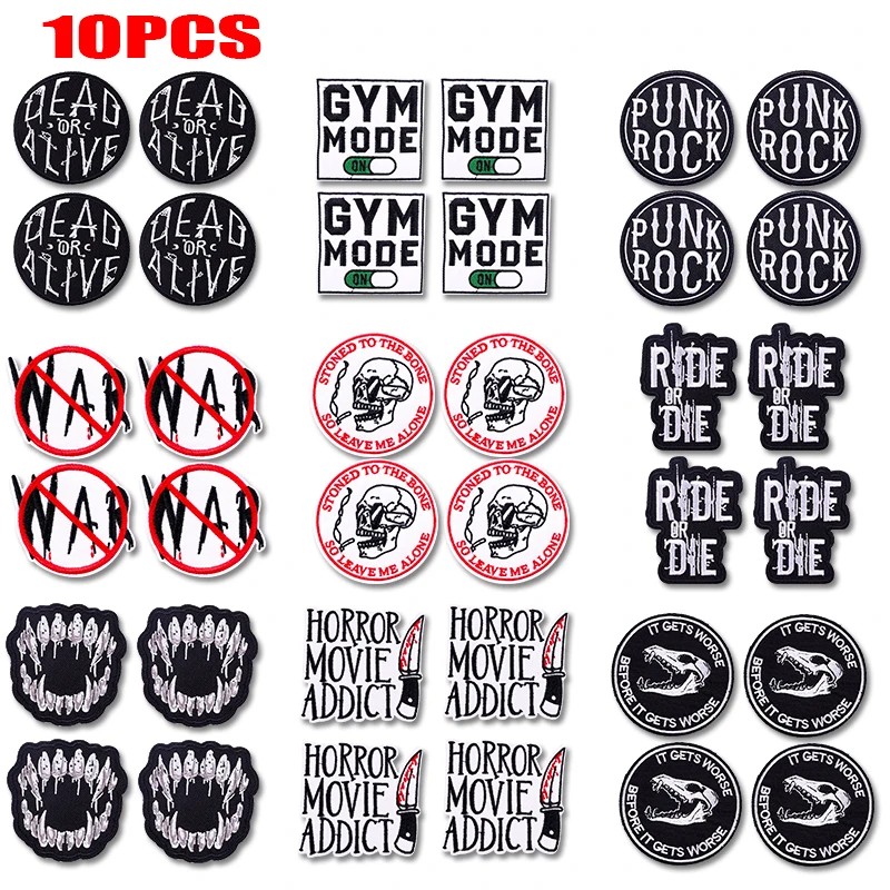 Parches termoadesivos de calavera Punk Rock Estilo terror para ropa