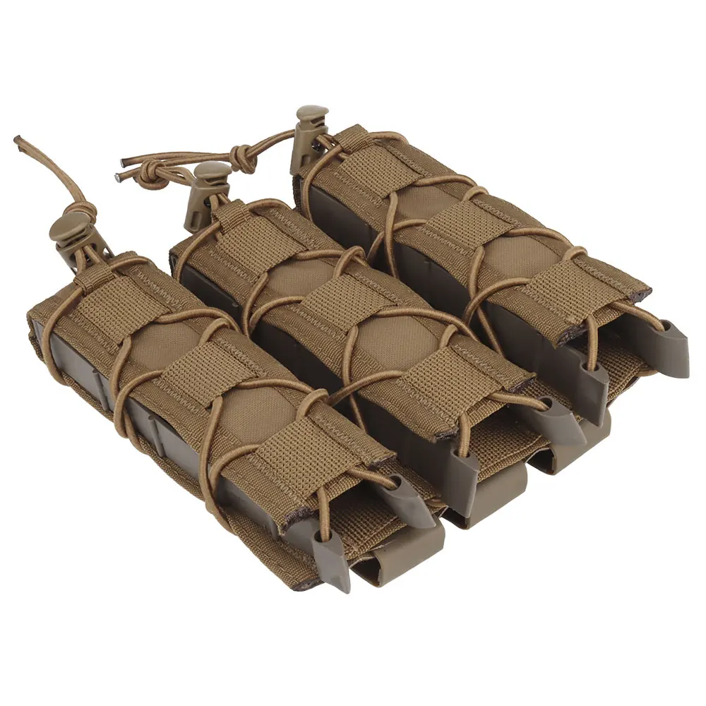 Bolsa táctica de munición de liberación rápida para exteriores, bolsa de almacenamiento montada en Triple Molle, Tiger, 9mm de largo, accesorio - imagen 5