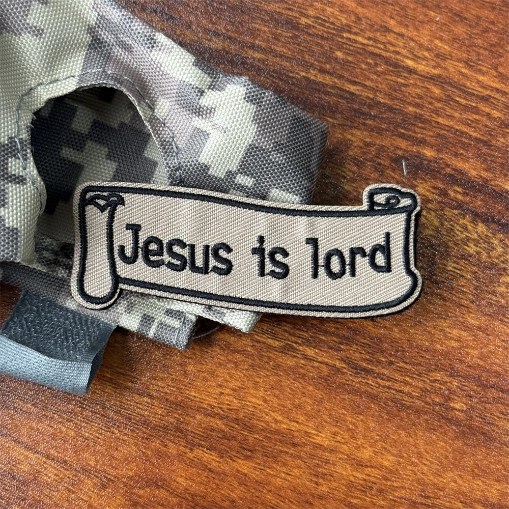 Parche de Jesús Is Lord, apliques bordados, parche de motociclista cristiano, insignia de moral táctica, parches de bucle de gancho, pegatina para mochila militar