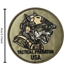 Parche táctico Predator USA lobo bordado insignia con gancho y bucle