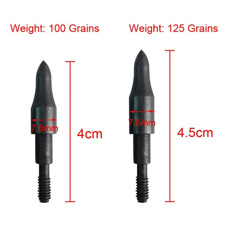 Cabezales de flecha de tiro con arco, puntas de punta ancha para deportes al aire libre, práctica de tiro, accesorios de caza, 100, 125, 6/12/24 Uds. - imagen 2