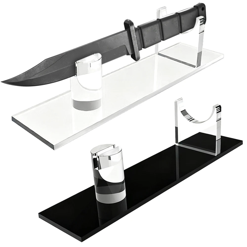 Estante de exhibición de cuchillos acrílico, soporte para cuchillos individual, vitrina transparente, soporte de exhibición de escritorio, escaparate de colección de cuchillos tácticos