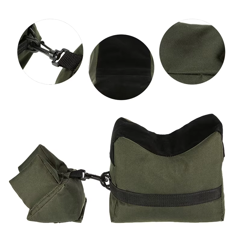Soporte táctico rifle con bolsa delantera, trasera y de arena