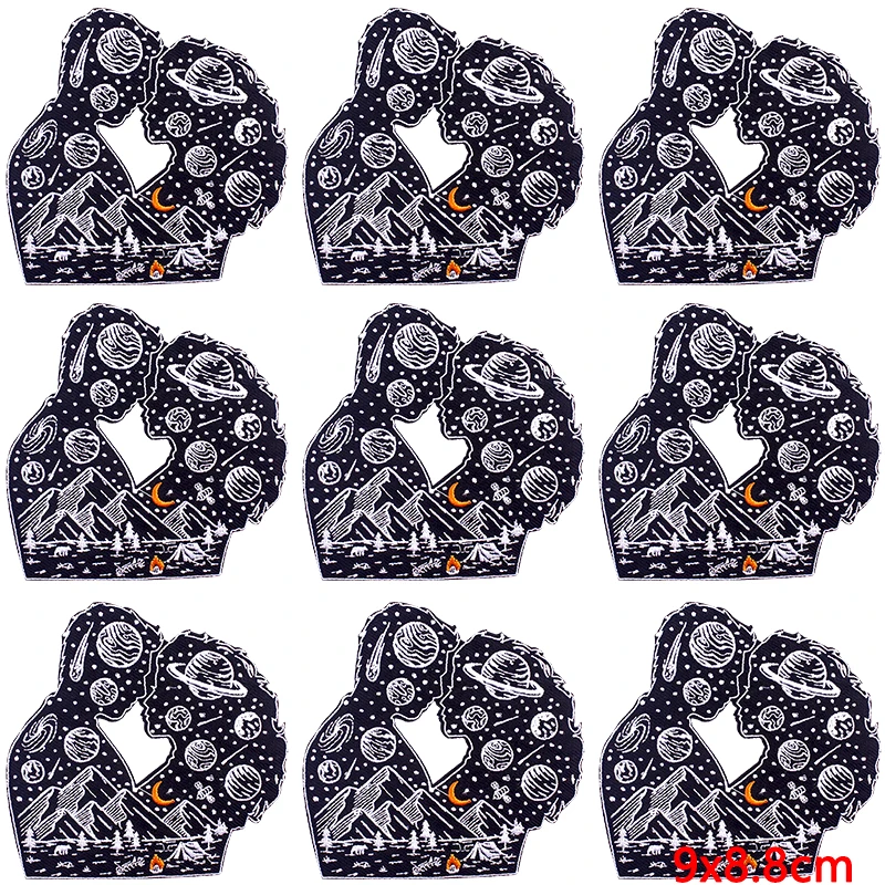 Parche bordado para ropa de acampada, parches termoadhesivos para planchar en la ropa, DIY, para exteriores, rayas, 10 unidades por lote - imagen 2