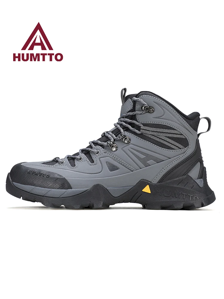 Zapatos de senderismo HUMTTO, zapatillas deportivas para exteriores para hombre, botas de caza de cuero impermeables, zapatos tácticos tobilleros de Trekking para mujer, botas de viaje - imagen 4