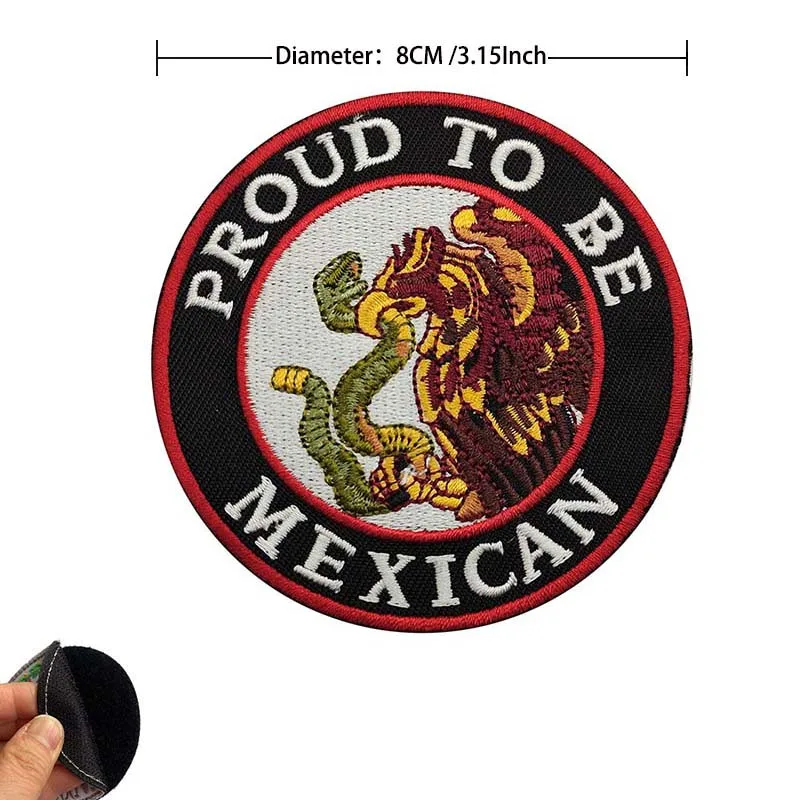 Emblema HECHO EN MEXICO, insignia de bandera nacional de águila mágica, parches bordados con apliques de tela, pegatinas tácticas de mochila militar - imagen 5