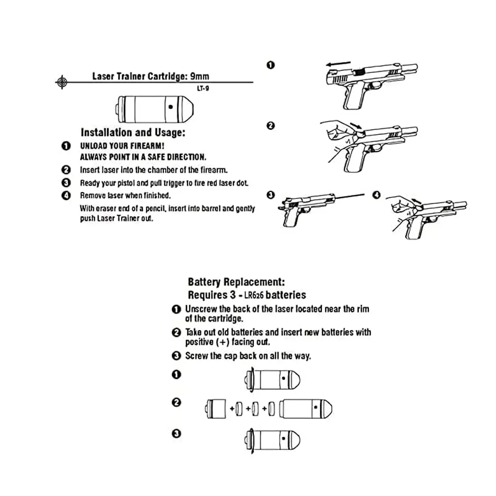 Tático 9x19mm 9mm 7,63X39mm bala de entrenamiento láser agujero vista tapa de disparo seco apto para G43 G17 G19 Taurus G2C.223rem.45ACP - imagen 4