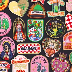 Parches bordados con emblema Oeteldonk/Kruikenstad/Brabant para ropa, parche bordado de rana de Carnaval de Países Bajos, parches para planchar