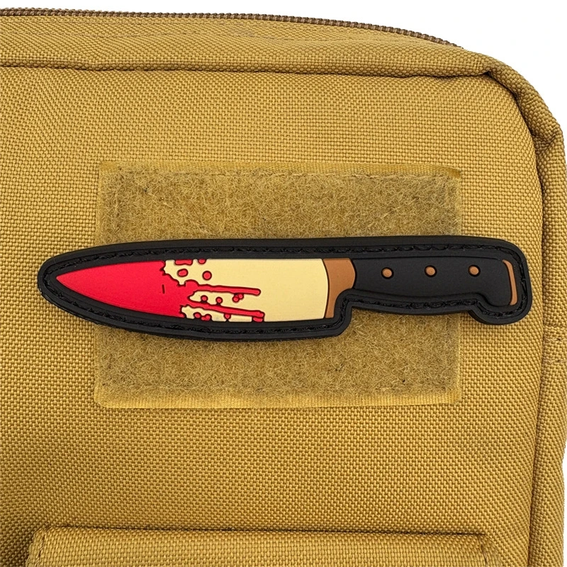 Parche creativo de gancho y bucle de PVC para bate de béisbol, parches de accesorios de ropa de motosierra de dibujos animados, insignia moral al aire libre, insignias tácticas - imagen 5