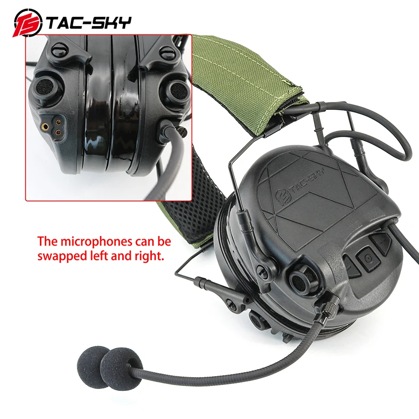 TS TAC-SKY Auriculares con diadema desmontable TAC301 Protección auditiva Airsoft Disparo Walkie Talkie PTT Auriculares - imagen 4